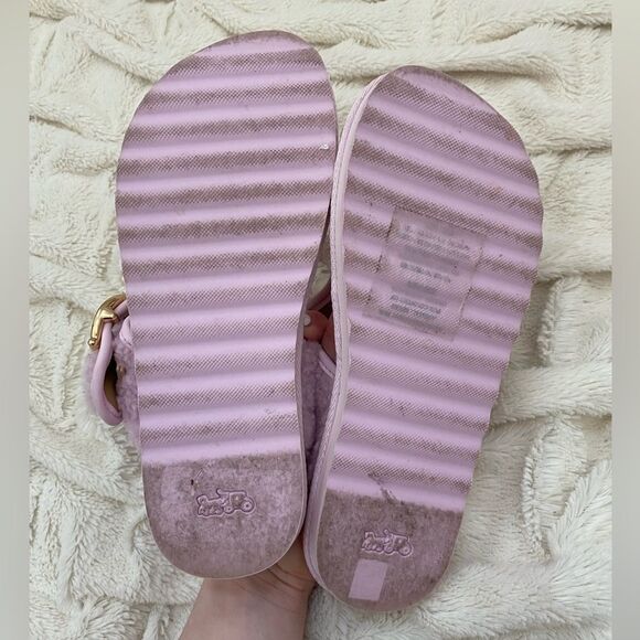 Coach Hollie shearling Flip Flop pale pink - Picture 6 of 7
